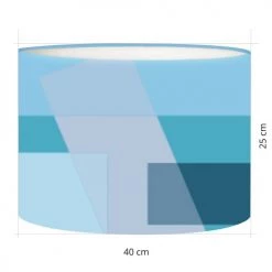 Abat-jours Lampadaires Abat-jour Art Deco Blue T 40 X H 27 -Lampadaires || Lustres || Guirlandes et décorations lumineuses Soldes abat jour art deco blue t 40 x h 27 2