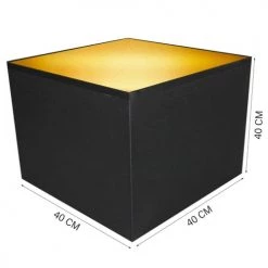Abat-jours Lampadaires Abat-jour Carré Pour Lampadaire Noir Et Or T 40 X H 40 -Lampadaires || Lustres || Guirlandes et décorations lumineuses Soldes abat jour carre pour lampadaire noir et or t 40 x h 40 2