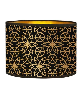 Abat-jours Lampadaires Abat-jour Lampadaire Doré Imprimé Noir Et Or Rosace T 40 X H 25 7 Abat-jours Lampadaires Abat-jour Lampadaire Doré Imprimé Noir Et Or Rosace T 40 X H 25 – Image 5