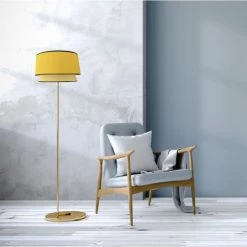Abat-jours Lampadaires Abat-jour Cleo Jaune T 40 X H 27 -Lampadaires || Lustres || Guirlandes et décorations lumineuses Soldes abat jour cleo jaune t 40 x h 27 1