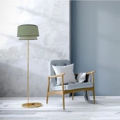 Abat-jours Lampadaires Abat-jour Cleo Vert Olive T 40 X H 27 -Lampadaires || Lustres || Guirlandes et décorations lumineuses Soldes abat jour cleo vert olive t 40 x h 27 1