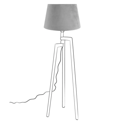 Maisons Du Monde Lampadaires Abat-jour En Velours Gris 3 Maisons Du Monde Lampadaires Abat-jour En Velours Gris