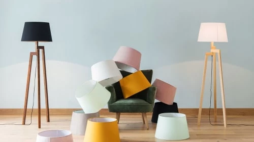 Maisons Du Monde Lampadaires Abat-jour En Velours Gris 5 Maisons Du Monde Lampadaires Abat-jour En Velours Gris – Image 3