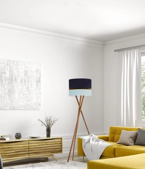 Abat-jours Lampadaires Abat-jour Lampadaire Bicolore Bleu Marine T 45 X H 28 4 Abat-jours Lampadaires Abat-jour Lampadaire Bicolore Bleu Marine T 45 X H 28 – Image 2