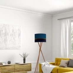 Abat-jours Lampadaires Abat-jour Lampadaire Bicolore Bleu T 45 X H 28 -Lampadaires || Lustres || Guirlandes et décorations lumineuses Soldes abat jour lampadaire bicolore bleu t 45 x h 28 1