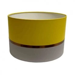 Abat-jours Lampadaires Abat-jour Lampadaire Bicolore Gris Et Jaune T 45 X H 28 -Lampadaires || Lustres || Guirlandes et décorations lumineuses Soldes abat jour lampadaire bicolore gris et jaune t 45 x h 28 2