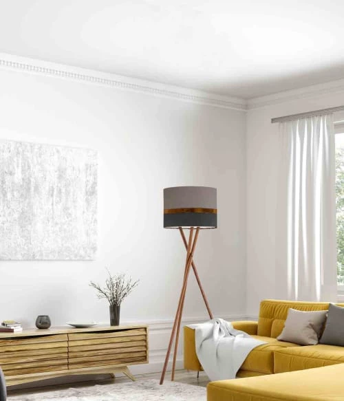 Abat-jours Lampadaires Abat-jour Lampadaire Bicolore Gris Foncé Et Gris Moyen T 45 X H 28 4 Abat-jours Lampadaires Abat-jour Lampadaire Bicolore Gris Foncé Et Gris Moyen T 45 X H 28 – Image 2