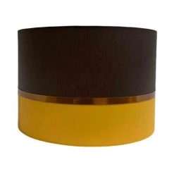 Abat-jours Lampadaires Abat-jour Lampadaire Bicolore Jaune Et Chocolat T 45 X H 28 -Lampadaires || Lustres || Guirlandes et décorations lumineuses Soldes abat jour lampadaire bicolore jaune et chocolat t 45 x h 28 2