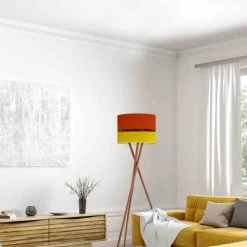 Abat-jours Lampadaires Abat-jour Lampadaire Bicolore Jaune Et Orange T 45 X H 28 -Lampadaires || Lustres || Guirlandes et décorations lumineuses Soldes abat jour lampadaire bicolore jaune et orange t 45 x h 28 1