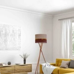 Abat-jours Lampadaires Abat-jour Lampadaire Bicolore Parme T 45 X H 28 -Lampadaires || Lustres || Guirlandes et décorations lumineuses Soldes abat jour lampadaire bicolore parme t 45 x h 28 1