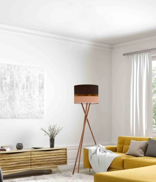 Abat-jours Lampadaires Abat-jour Lampadaire Bicolore Rose Et Chocolat T 45 X H 28 4 Abat-jours Lampadaires Abat-jour Lampadaire Bicolore Rose Et Chocolat T 45 X H 28 – Image 2