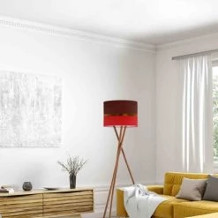 Abat-jours Lampadaires Abat-jour Lampadaire Bicolore Rouge Et Bordeaux Foncé T 45 X H 28 -Lampadaires || Lustres || Guirlandes et décorations lumineuses Soldes abat jour lampadaire bicolore rouge et bordeaux fonce t 45 x h 28 1