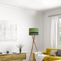 Abat-jours Lampadaires Abat-jour Lampadaire Bicolore Vert T 45 X H 28 -Lampadaires || Lustres || Guirlandes et décorations lumineuses Soldes abat jour lampadaire bicolore vert t 45 x h 28 1