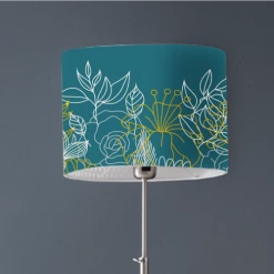 Abat-jours Lampadaires Abat-jour Lampadaire Bouquet Bleu Canard T 45 X H 25 -Lampadaires || Lustres || Guirlandes et décorations lumineuses Soldes abat jour lampadaire bouquet bleu canard t 45 x h 25 2