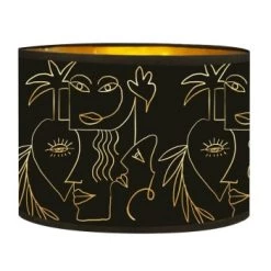 Abat-jours Lampadaires Abat-jour Lampadaire Doré Imprimé Noir Et Or Boho T 40 X H 25 -Lampadaires || Lustres || Guirlandes et décorations lumineuses Soldes abat jour lampadaire dore imprime noir et or boho t 40 x h 25 3