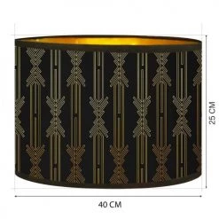 Abat-jours Lampadaires Abat-jour Lampadaire Doré Imprimé Noir Et Or Lazarre T 40 X H 25 -Lampadaires || Lustres || Guirlandes et décorations lumineuses Soldes abat jour lampadaire dore imprime noir et or lazarre t 40 x h 25 2