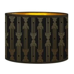 Abat-jours Lampadaires Abat-jour Lampadaire Doré Imprimé Noir Et Or Lazarre T 40 X H 25 -Lampadaires || Lustres || Guirlandes et décorations lumineuses Soldes abat jour lampadaire dore imprime noir et or lazarre t 40 x h 25 3