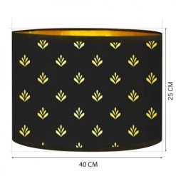 Abat-jours Lampadaires Abat-jour Lampadaire Doré Imprimé Noir Et Or Lys T 40 X H 25 -Lampadaires || Lustres || Guirlandes et décorations lumineuses Soldes abat jour lampadaire dore imprime noir et or lys t 40 x h 25 2