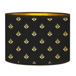 Abat-jours Lampadaires Abat-jour Lampadaire Doré Imprimé Noir Et Or Lys T 40 X H 25 -Lampadaires || Lustres || Guirlandes et décorations lumineuses Soldes abat jour lampadaire dore imprime noir et or lys t 40 x h 25 3