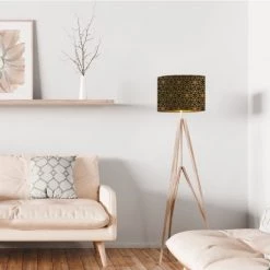 Abat-jours Lampadaires Abat-jour Lampadaire Doré Imprimé Noir Et Or Rosace T 40 X H 25 8 Abat-jours Lampadaires Abat-jour Lampadaire Doré Imprimé Noir Et Or Rosace T 40 X H 25 -Lampadaires || Lustres || Guirlandes et décorations lumineuses Soldes abat jour lampadaire dore imprime noir et or rosace t 40 x h 25 1