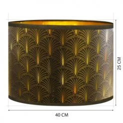 Abat-jours Lampadaires Abat-jour Lampadaire Doré Imprimé Noir Et Or Telio T 40 X H 25 -Lampadaires || Lustres || Guirlandes et décorations lumineuses Soldes abat jour lampadaire dore imprime noir et or telio t 40 x h 25 2