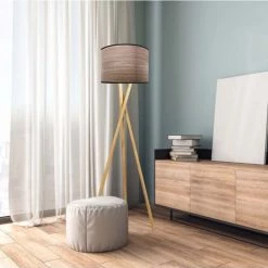 Abat-jours Lampadaires Abat-jour Lampadaire Effet Bois Acacia T 35 X H 20 -Lampadaires || Lustres || Guirlandes et décorations lumineuses Soldes abat jour lampadaire effet bois acacia t 35 x h 20 1