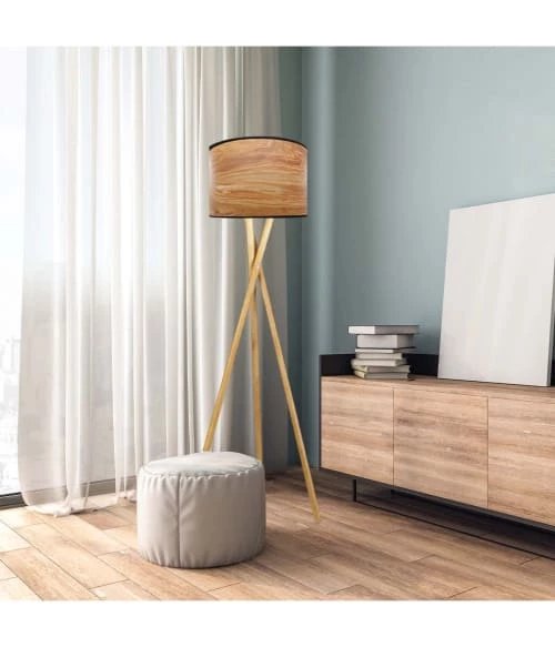 Abat-jours Lampadaires Abat-jour Lampadaire Effet Bois Noyer T 35 X H 20 4 Abat-jours Lampadaires Abat-jour Lampadaire Effet Bois Noyer T 35 X H 20 – Image 2