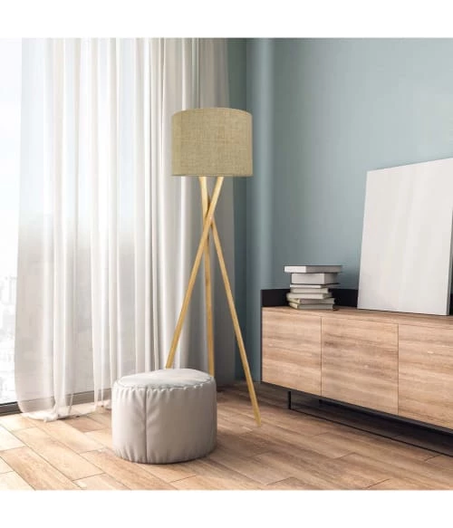 Abat-jours Lampadaires Abat-jour Lampadaire Effet Lin Beige T 35 X H 20 4 Abat-jours Lampadaires Abat-jour Lampadaire Effet Lin Beige T 35 X H 20 – Image 2