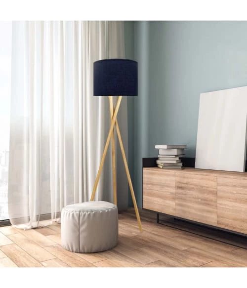 Abat-jours Lampadaires Abat-jour Lampadaire Effet Lin Bleu Foncé T 35 X H 20 4 Abat-jours Lampadaires Abat-jour Lampadaire Effet Lin Bleu Foncé T 35 X H 20 – Image 2