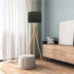 Abat-jours Lampadaires Abat-jour Lampadaire Effet Lin Gris Foncé T 35 X H 20 -Lampadaires || Lustres || Guirlandes et décorations lumineuses Soldes abat jour lampadaire effet lin gris fonce t 35 x h 20 1