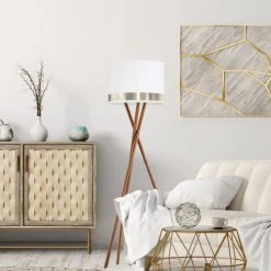 Abat-jours Lampadaires Abat-jour Lampadaire Jonc Blanc Et Aluminium T 45 X H 25 -Lampadaires || Lustres || Guirlandes et décorations lumineuses Soldes abat jour lampadaire jonc blanc et aluminium t 45 x h 25 1