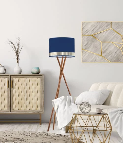 Abat-jours Lampadaires Abat-jour Lampadaire Jonc Bleu Et Aluminium T 45 X H 25 4 Abat-jours Lampadaires Abat-jour Lampadaire Jonc Bleu Et Aluminium T 45 X H 25 – Image 2