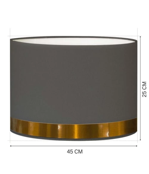 Abat-jours Lampadaires Abat-jour Lampadaire Jonc Gris Et Cuivre T 45 X H 25 5 Abat-jours Lampadaires Abat-jour Lampadaire Jonc Gris Et Cuivre T 45 X H 25 – Image 3