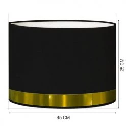 Abat-jours Lampadaires Abat-jour Lampadaire Jonc Noir Et Or T 45 X H 25 -Lampadaires || Lustres || Guirlandes et décorations lumineuses Soldes abat jour lampadaire jonc noir et or t 45 x h 25 2