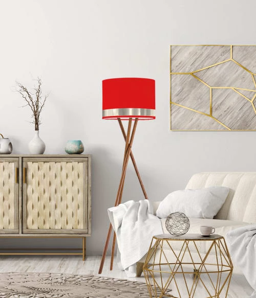 Abat-jours Lampadaires Abat-jour Lampadaire Jonc Rouge Et Aluminium T 45 X H 25 4 Abat-jours Lampadaires Abat-jour Lampadaire Jonc Rouge Et Aluminium T 45 X H 25 – Image 2