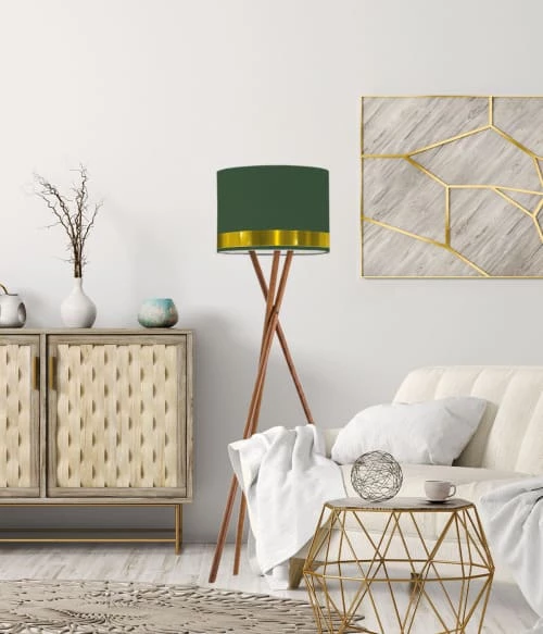 Abat-jours Lampadaires Abat-jour Lampadaire Jonc Vert Et Or T 45 X H 25 4 Abat-jours Lampadaires Abat-jour Lampadaire Jonc Vert Et Or T 45 X H 25 – Image 2