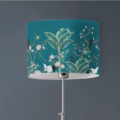 Abat-jours Lampadaires Abat-jour Lampadaire Jungle Bleu Canard T 45 X H 25 -Lampadaires || Lustres || Guirlandes et décorations lumineuses Soldes abat jour lampadaire jungle bleu canard t 45 x h 25 2