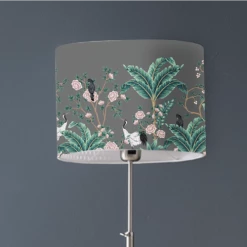 Abat-jours Lampadaires Abat-jour Lampadaire Jungle Gris T 45 X H 25 -Lampadaires || Lustres || Guirlandes et décorations lumineuses Soldes abat jour lampadaire jungle gris t 45 x h 25 2