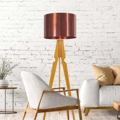 Abat-jours Lampadaires Abat-jour Lampadaire Laqué Cuivre Brillant T 40 X H 25 -Lampadaires || Lustres || Guirlandes et décorations lumineuses Soldes abat jour lampadaire laque cuivre brillant t 40 x h 25 1