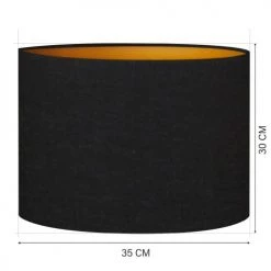 Abat-jours Lampadaires Abat-jour Lampadaire Rond Noir Et Cuivre T 35 X H 30 -Lampadaires || Lustres || Guirlandes et décorations lumineuses Soldes abat jour lampadaire rond noir et cuivre t 35 x h 30 2