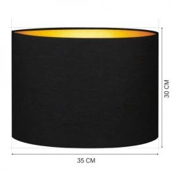 Abat-jours Lampadaires Abat-jour Lampadaire Rond Noir Et Or T 35 X H 30 -Lampadaires || Lustres || Guirlandes et décorations lumineuses Soldes abat jour lampadaire rond noir et or t 35 x h 30 2