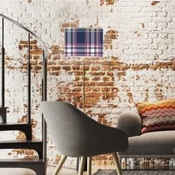 Abat-jours Lampadaires Abat-jour Lampadaire Tartan Lucy T 40 X H 27 -Lampadaires || Lustres || Guirlandes et décorations lumineuses Soldes abat jour lampadaire tartan lucy t 40 x h 27 1