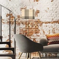 Abat-jours Lampadaires Abat-jour Lampadaire Tartan Sand T 40 X H 27 -Lampadaires || Lustres || Guirlandes et décorations lumineuses Soldes abat jour lampadaire tartan sand t 40 x h 27 1