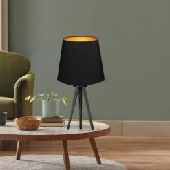 Abat-jours Lampadaires Abat-jour Pour Lampadaire Conique Noir Et Or T 35 X H 25 -Lampadaires || Lustres || Guirlandes et décorations lumineuses Soldes abat jour pour lampadaire conique noir et or t 35 x h 25 1