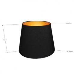 Abat-jours Lampadaires Abat-jour Pour Lampadaire Conique Noir Et Or T 35 X H 25 -Lampadaires || Lustres || Guirlandes et décorations lumineuses Soldes abat jour pour lampadaire conique noir et or t 35 x h 25 2