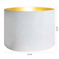 Abat-jours Lampadaires Abat-jour Rond Blanc Et Or T 35 X H 30 -Lampadaires || Lustres || Guirlandes et décorations lumineuses Soldes abat jour rond blanc et or t 35 x h 30 2