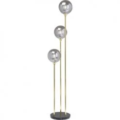 Kare Design Lampadaires Lampadaire 3 Globes En Verre, Acier Doré Et Marbre H176