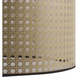 ATHM DESIGN Lampadaires Lampadaire Abat Jour Beige PVC Rotin Pied Métal -Lampadaires || Lustres || Guirlandes et décorations lumineuses Soldes lampadaire abat jour beige pvc rotin pied metal 4