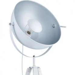 ATHM DESIGN Lampadaires Lampadaire Abat Jour Blanc Pieds Métal -Lampadaires || Lustres || Guirlandes et décorations lumineuses Soldes lampadaire abat jour blanc pieds metal 7