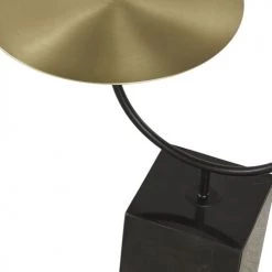 Maisons Du Monde Lampadaires Lampadaire Abat-jour En Verre Fumé Et Pied En Métal Noir, Tablette En Métal Doré H175 -Lampadaires || Lustres || Guirlandes et décorations lumineuses Soldes lampadaire abat jour en verre fume et pied en metal noir tablette en metal dore h175 1000 5 16 227074 4